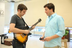 Music director Charlie Rosen and cast member Harrison Chad Photo