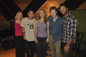 Lynn Pinto (Producer), Andros Rodriguez (Engineer), Rachel Bay Jones, Matthew James Thomas and Jason Michael Webb (Musical Director) @ BroadwayWorld Lynn Pinto (Producer), Andros Rodriguez (Engineer), Rachel Bay Jones, Matthew James T Photo