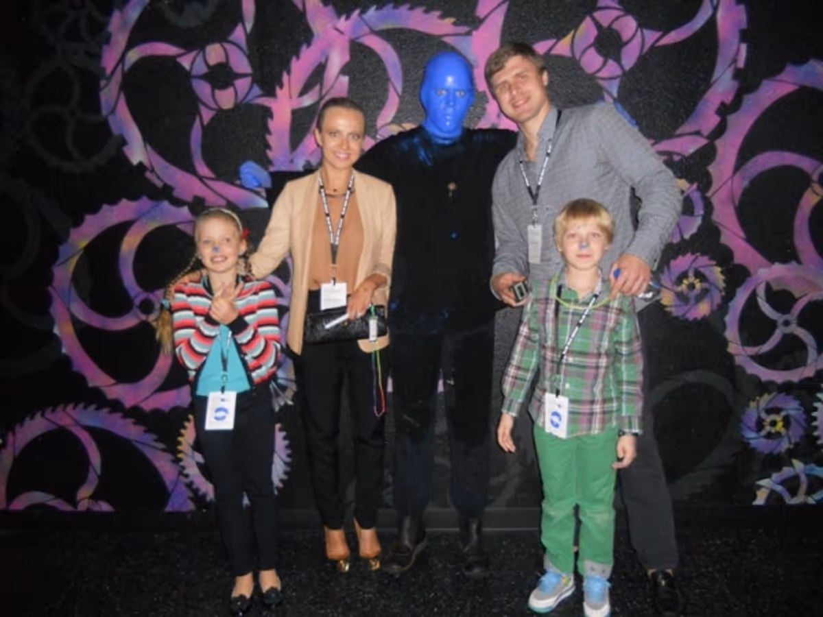 Ilya Bryzgalov and family at Blue Man Group at 