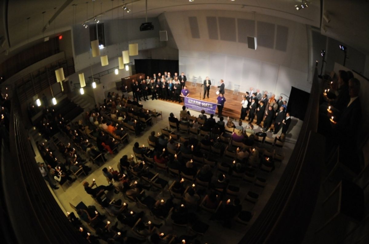 The candlelight vigil hosted by FordÃ¢â‚¬â„¢s Theatre Society in honor of Matthew Shepard and National Coming Out Day in Washington, D.C., October 11, 2013.  at 