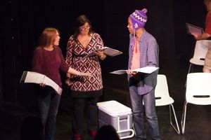 Katharine Kimball (Windy), April Audia (Genevieve) and Wayne Wilderson (Jeeter)
@ BroadwayWorld Katharine Kimball (Windy), April Audia (Genevieve) and Wayne Wilderson (Jeeter)
Photo