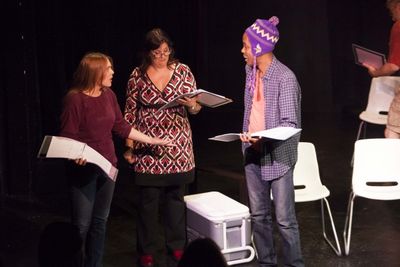 Katharine Kimball (Windy), April Audia (Genevieve) and Wayne Wilderson (Jeeter)
 Photo