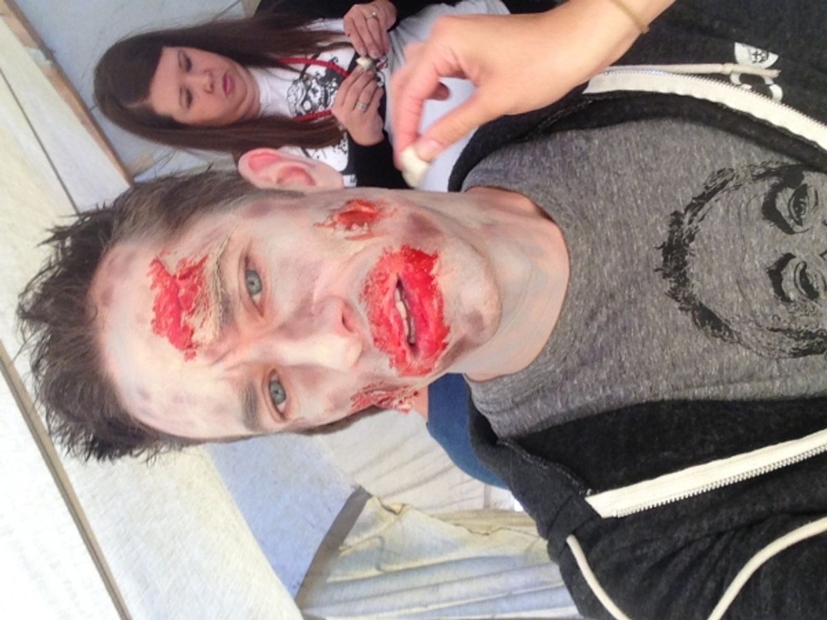 Clinton Sherwood and I get into character at 