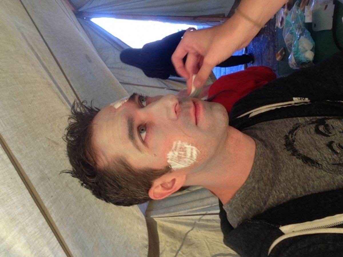 Clinton Sherwood and I get into character at 