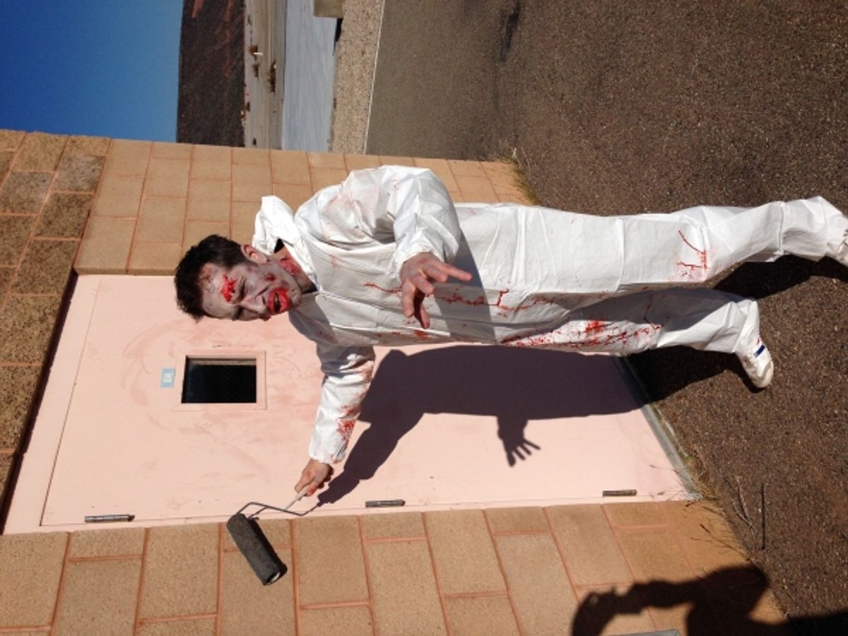 Clinton Sherwood and I get into character at 