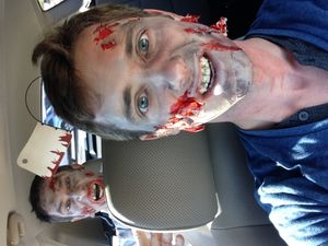 Clinton Sherwood and I get into character Photo