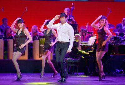 HOLLYWOOD, CA - OCTOBER 12:  Hugh Jackman performs onstage during ''Hugh Jackman... O Photo