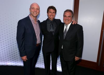 HOLLYWOOD, CA - OCTOBER 12: Actor Tom Cruise (C) and Chairman & Chief Executive Offic Photo