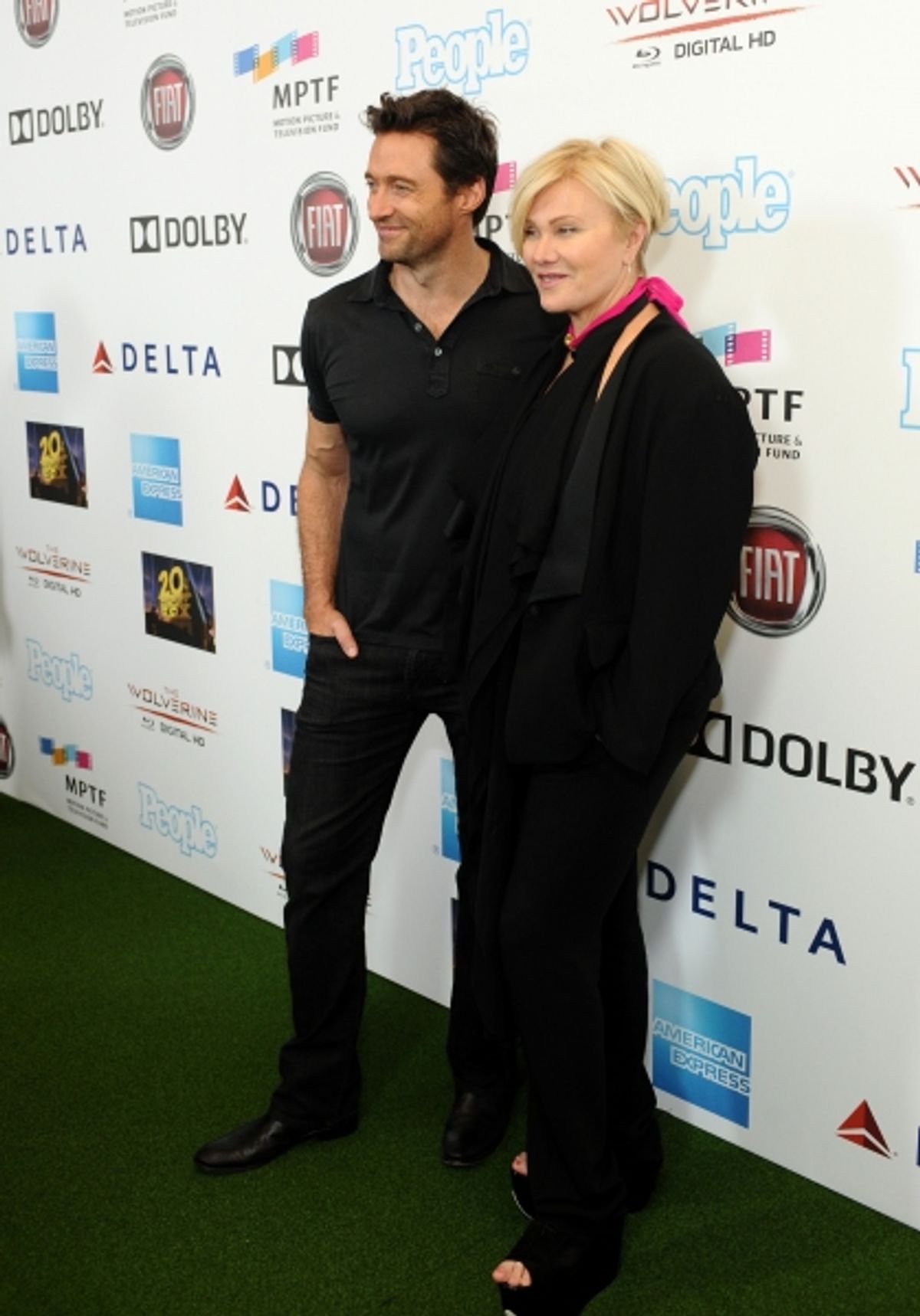 Actor Hugh Jackman and Deborra-Lee Furness attend 'Hugh Jackman... One Night Only' Benefiting MPTF at Dolby Theatre on October 12, 2013 in Hollywood, CA at 