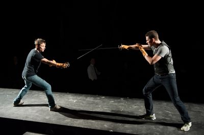 Josh Carpenter (as Hamlet), Sean Bradley (as Laertes) Photo