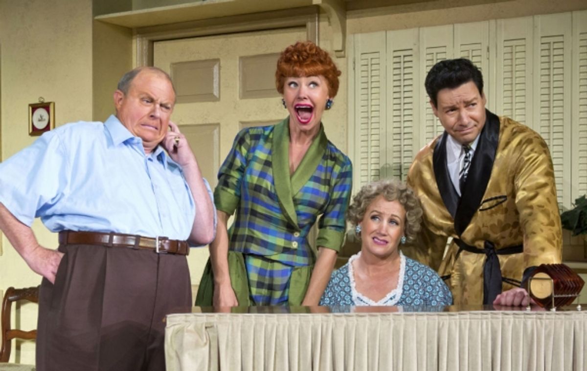 Kevin Remington (Fred), Sirena Irwin (Lucy), Joanna Daniels (Ethel) and Bill Mendieta (Ricky) in the national tour of I LOVE LUCYÃ‚Â® LIVE ON STAGE at 