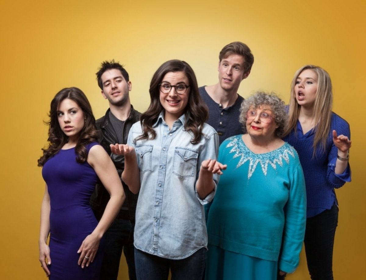The Cast of ROM.DOT.COM (L to R: Megan Lynch, Nick Ryan, Mikaela Feely-Lehmann, Keith Rubin, Elaine Barrow, Kay Copeland) at 