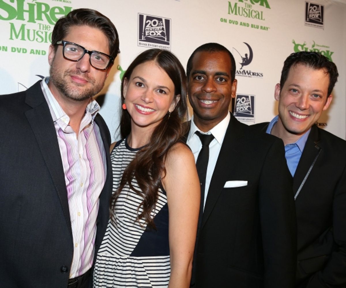Christopher Sieber, Sutton Foster, Daniel Breaker and John Tartaglia  at 