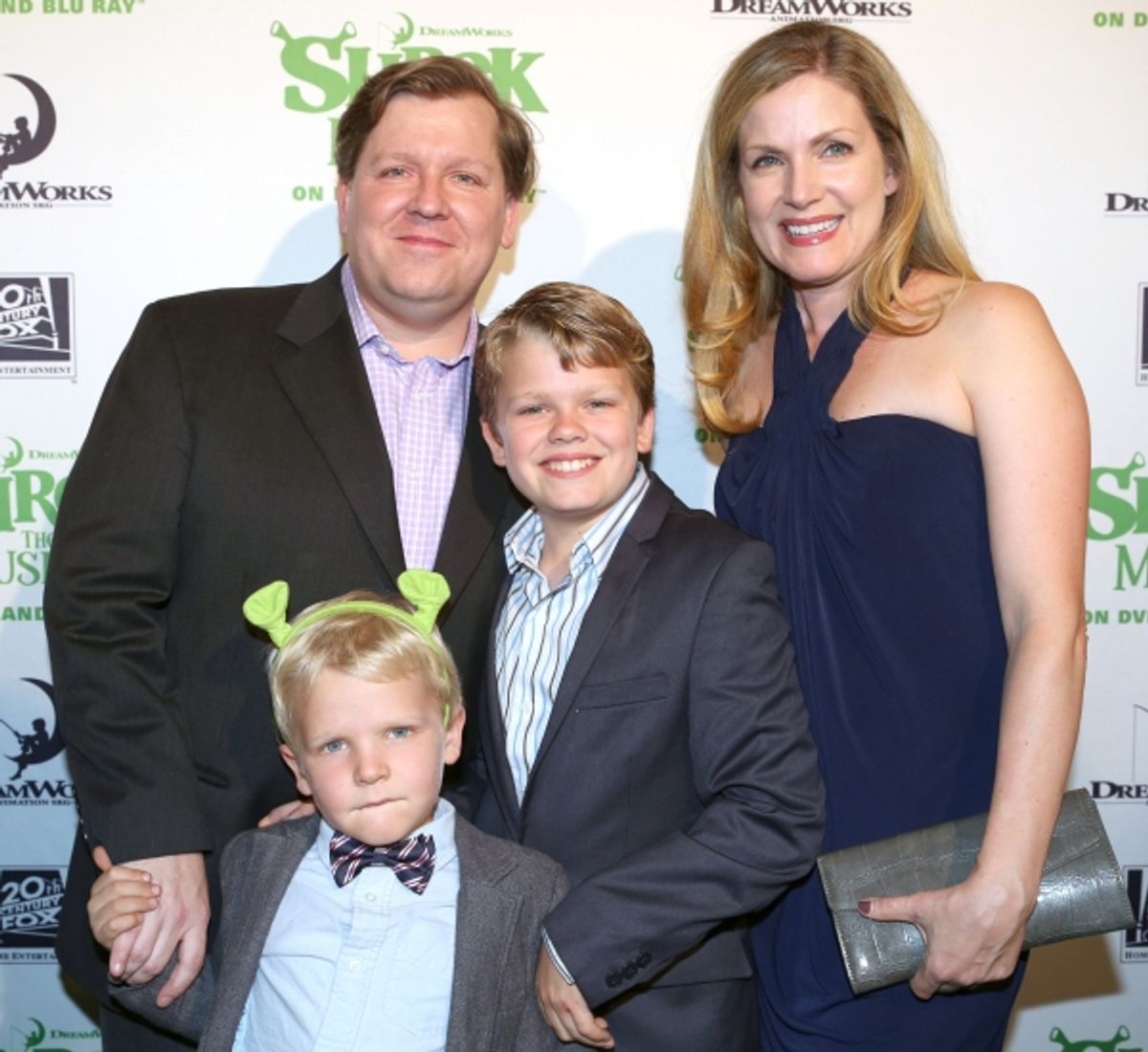 Writer David Lindsay-Abaire and family  at 