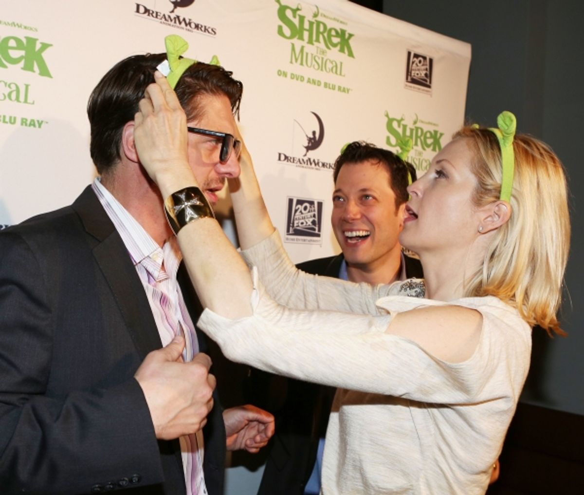 Christopher Sieber, Kelly Rutherford and John Tartaglia  at 
