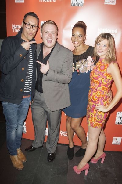 Gok Wan, Owain Arthur (Francis Henshall), Angela Griffin (Dolly) and Kellie Shirley ( Photo