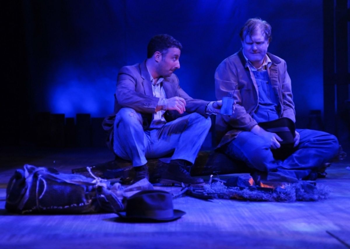 Jeremy Dubin as George and Jim Hopkins as Lennie  at 