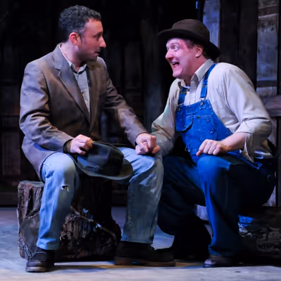 Jeremy Dubin as George and Jim Hopkins as Lennie  Photo