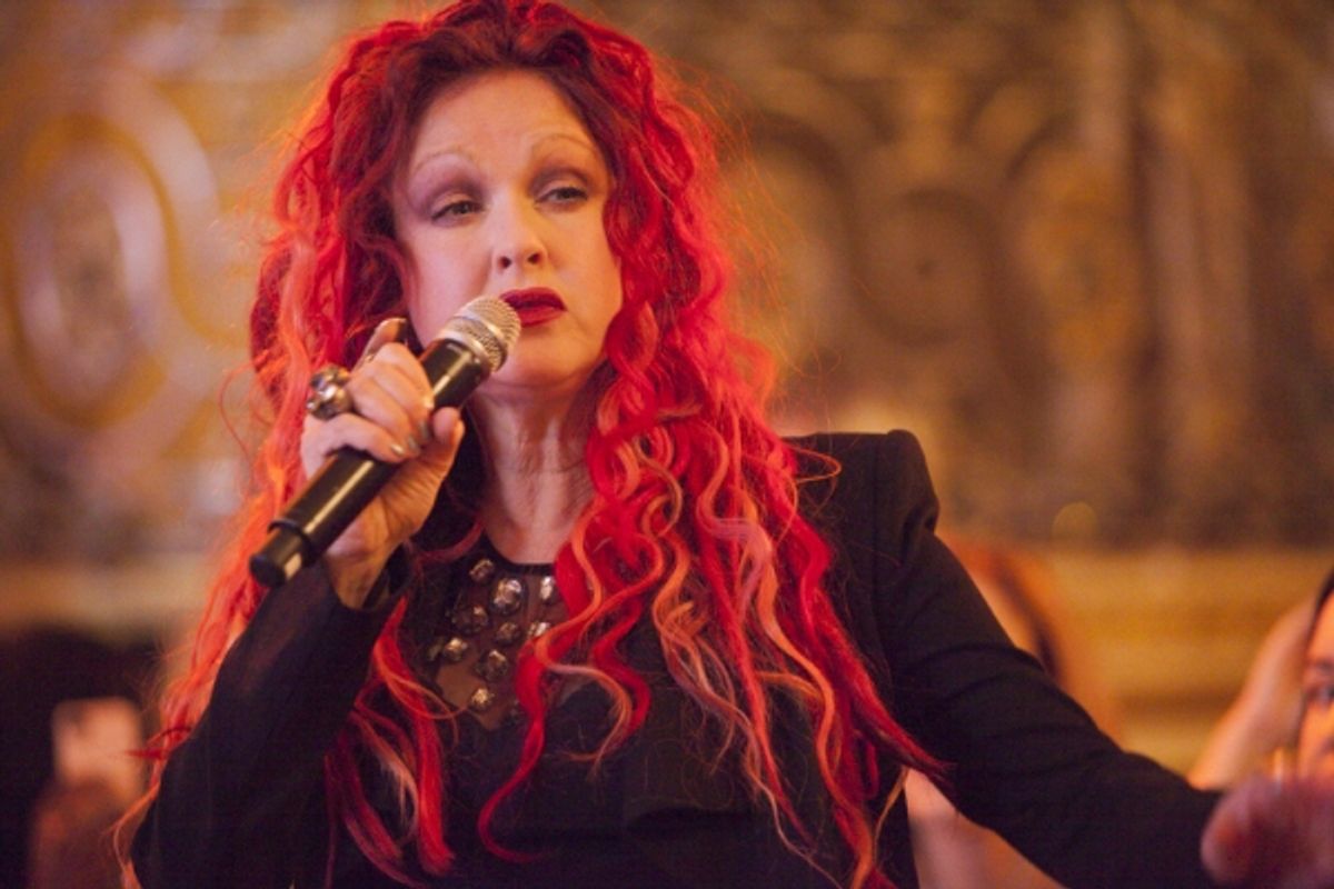 Cyndi Lauper captivates the audience with an a capella version of ''True Colors'' at the 2013 Skin Cancer Foundation Gala, held at The Plaza Hotel in New York City on October 15. at 