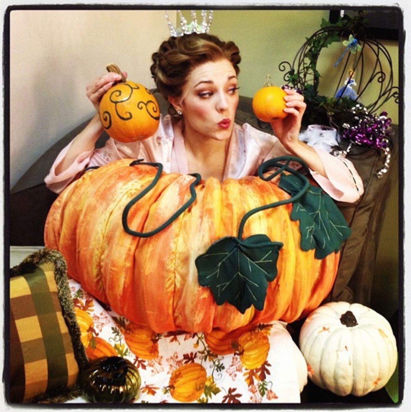 Photo Flash:  Saturday Intermission Pics - Oct 19 - Part 2 - CINDERELLA's Laura Osnes Settles into Fall; Plus PIPPIN, NEWSIES & More!  Image