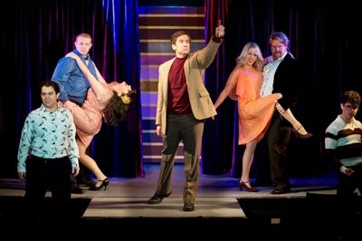 Saum Eskandani, Matt Farcher, Sherz Aletaha,  Seth Rudetsky (center), Maggie McDowell Photo