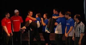 Andrew Barlow, Jonathan Barron, Todd Page, Francesca Villa, Sam McCarty, Daniel Houlbrick, Ben Lewis, Matt Arromando, and
Jason Burke (Referee) @ BroadwayWorld Andrew Barlow, Jonathan Barron, Todd Page, Francesca Villa, Sam McCarty, Daniel Houl Photo