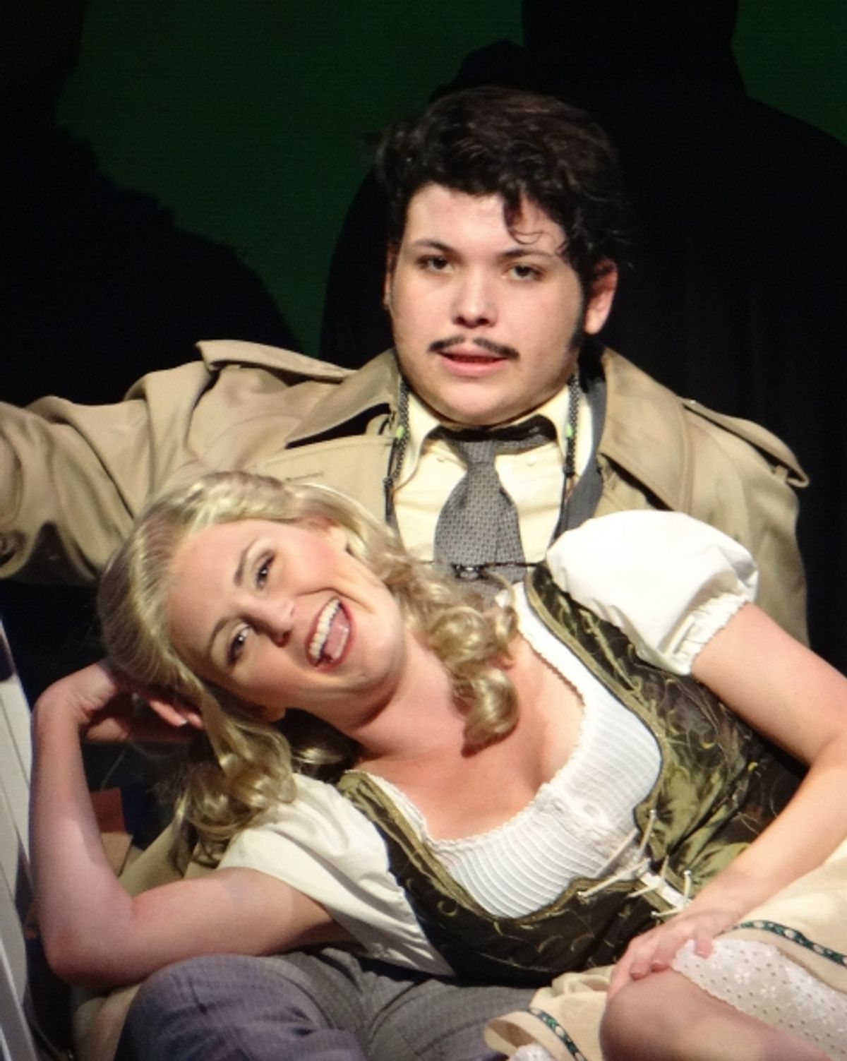Brian  F. Finnerty as Dr. Frederick Frankenstein and Andrea Wright as Inga at 