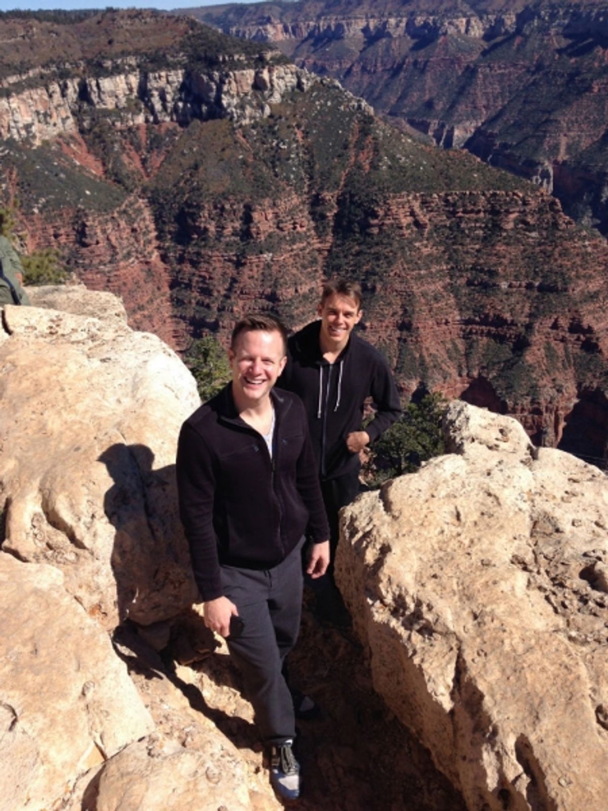 Michael and Clay making their way up the Canyon at 