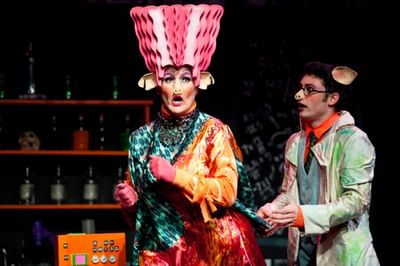 Shelley Marsh Poggio as Porkenstein and Owen Murphy as Dr. Pig Photo