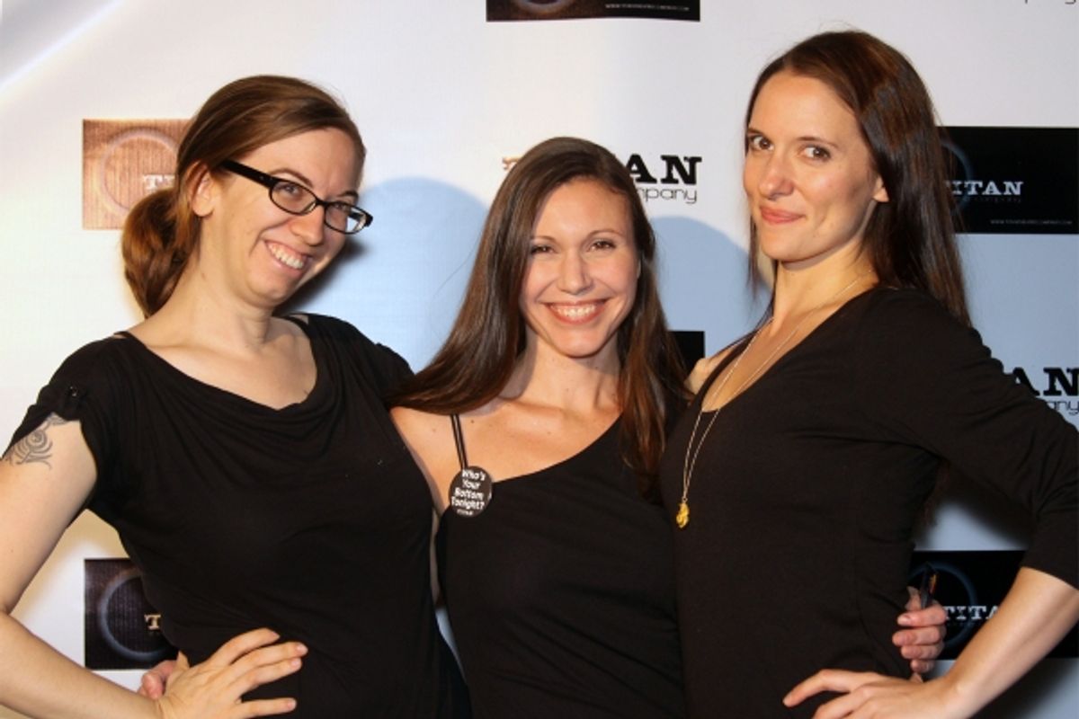 Stage Manager Anna Grace Carter, Assistant Director Alyssa Van Gorder, and cast member Laura Frye at 