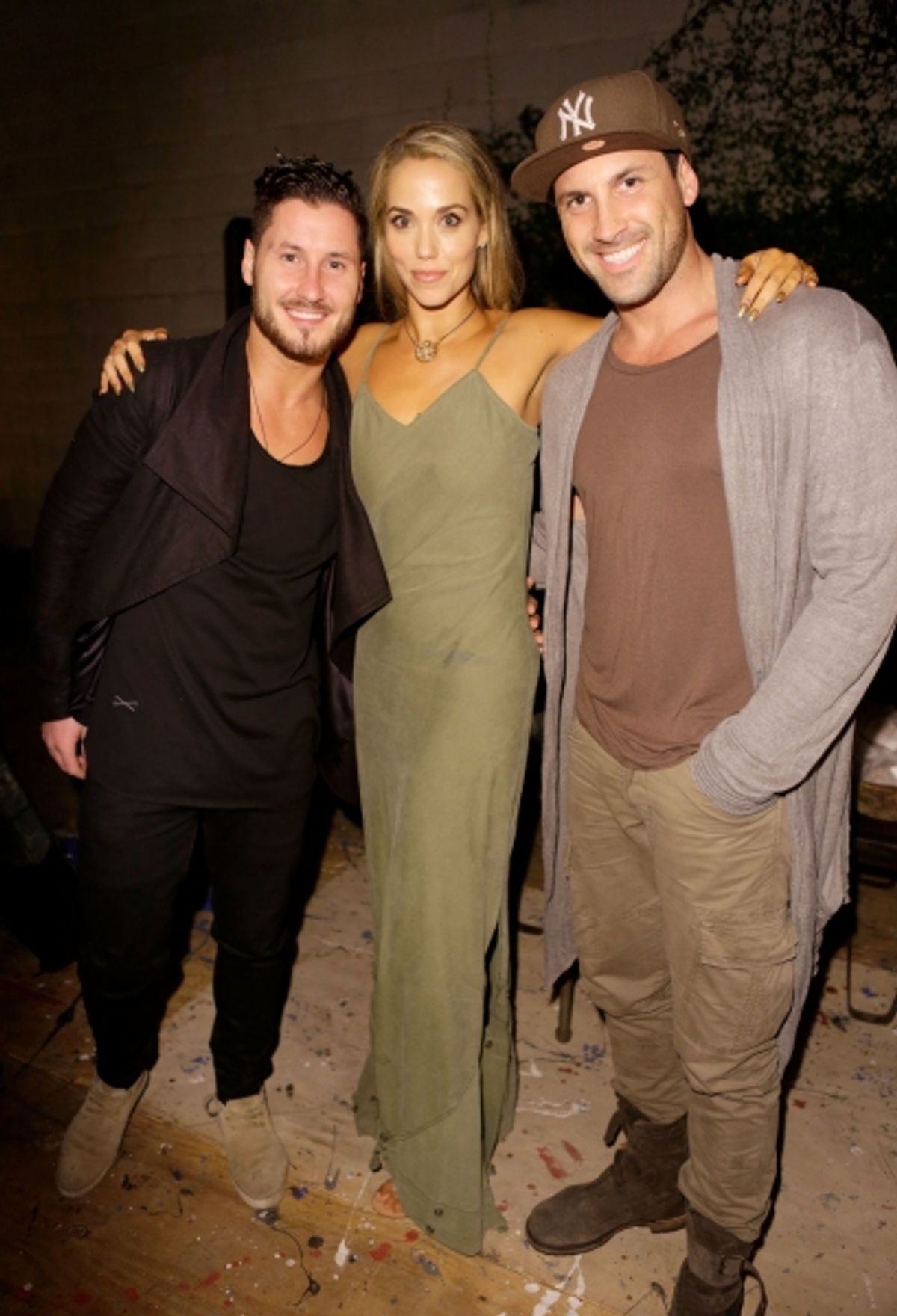 Valentin Chmerkovskiy, actress Elizabeth Berkley and Maksim Chmerkovskiy at 