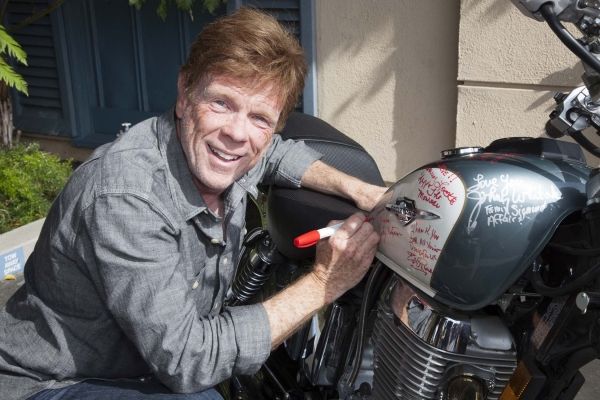 Jon Walmsley (The Waltons) signs bike Photo