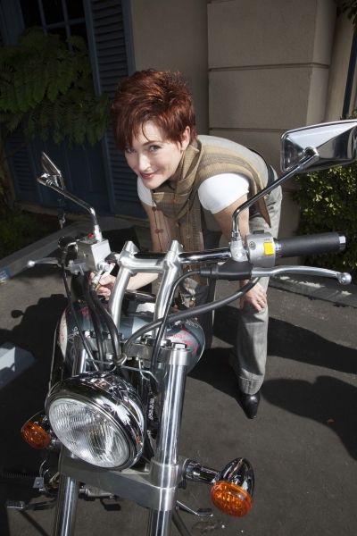 Carolyn Hennesy (True Blood and General Hospital) signs bike Photo