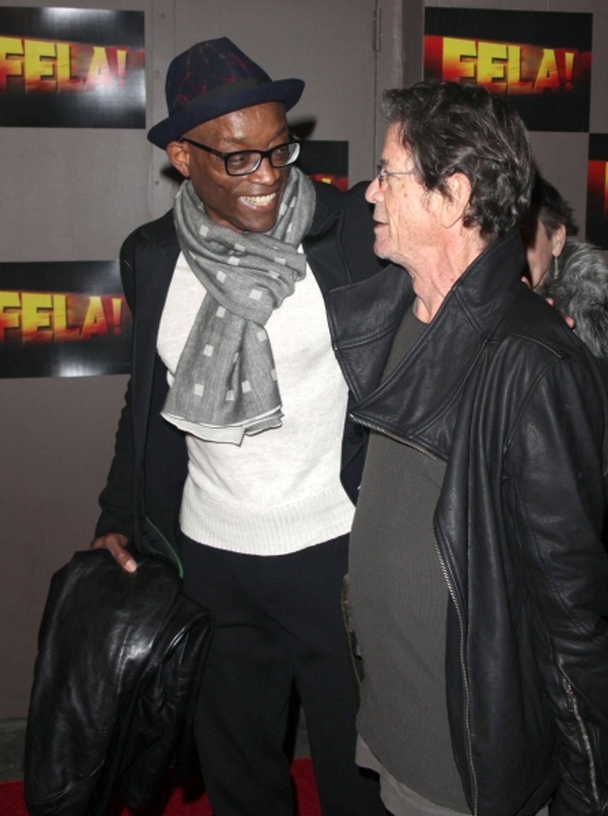 Bill T. Jones, Lou Reed  arriving for the Opening Night Performance of FELA ! on Broadway at the Eugene O''Neill Theatre in New York City. November 23, 2009  at 