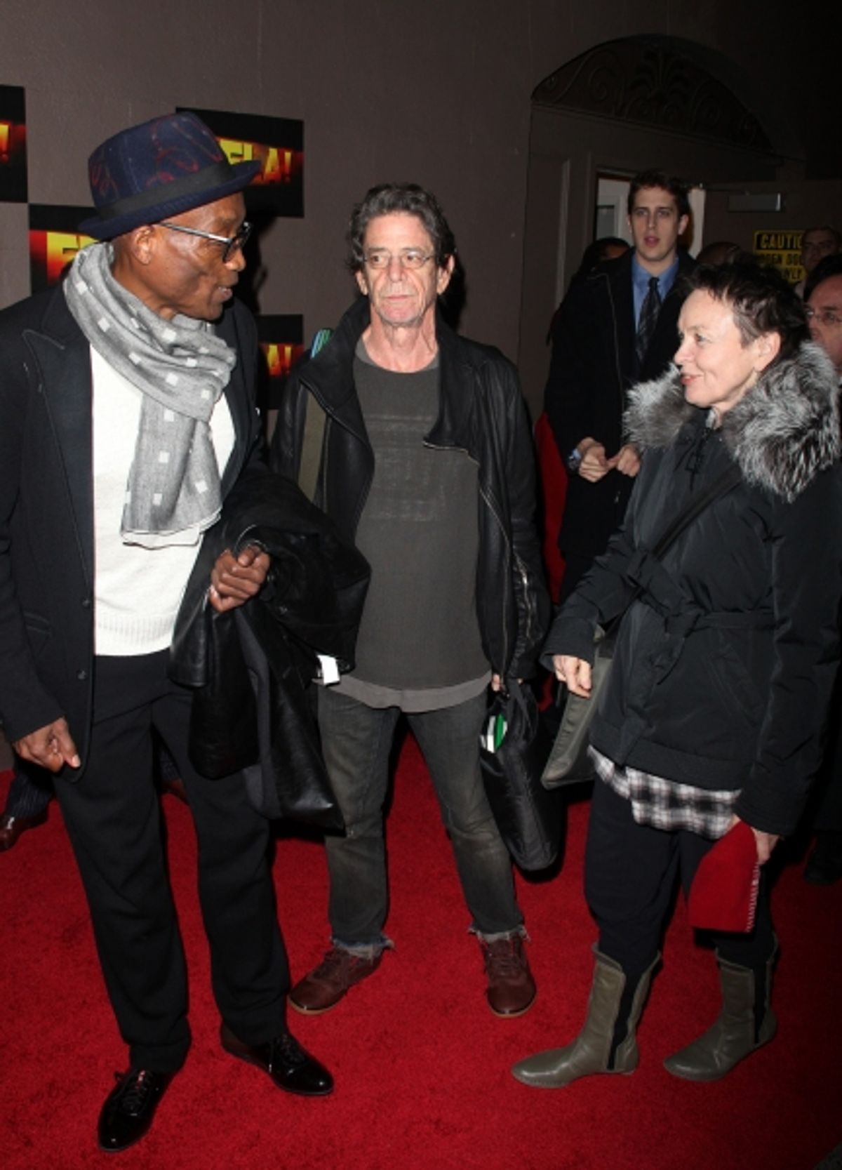 Bill T. Jones, Lou Reed & Laurie Anderson arriving for the Opening Night Performance of FELA ! on Broadway at the Eugene O''Neill Theatre in New York City. November 23, 2009  at 