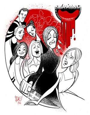 Alice Ripley and Keaton Whittaker in Squigs caricature for Balagan TheatreÃ¢â‚¬ Photo