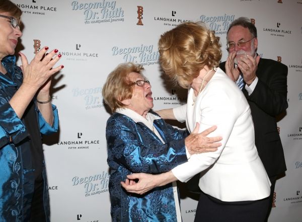Director Julianne Boyd, Dr. Ruth Westheimer, Debra Jo Rupp and Playwright Mark St. Ge Photo