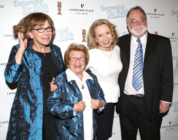Director Julianne Boyd, Dr. Ruth Westheimer, Debra Jo Rupp and Playwright Mark St. Ge Photo