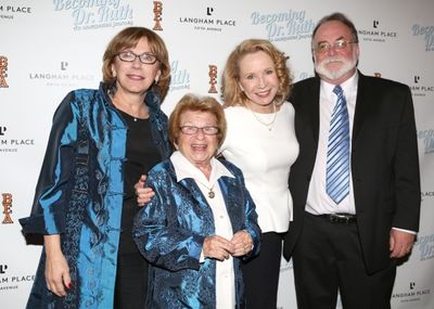 Director Julianne Boyd, Dr. Ruth Westheimer, Debra Jo Rupp and Playwright Mark St. Ge Photo