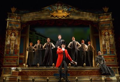 The cast with Bryce Pinkham Photo