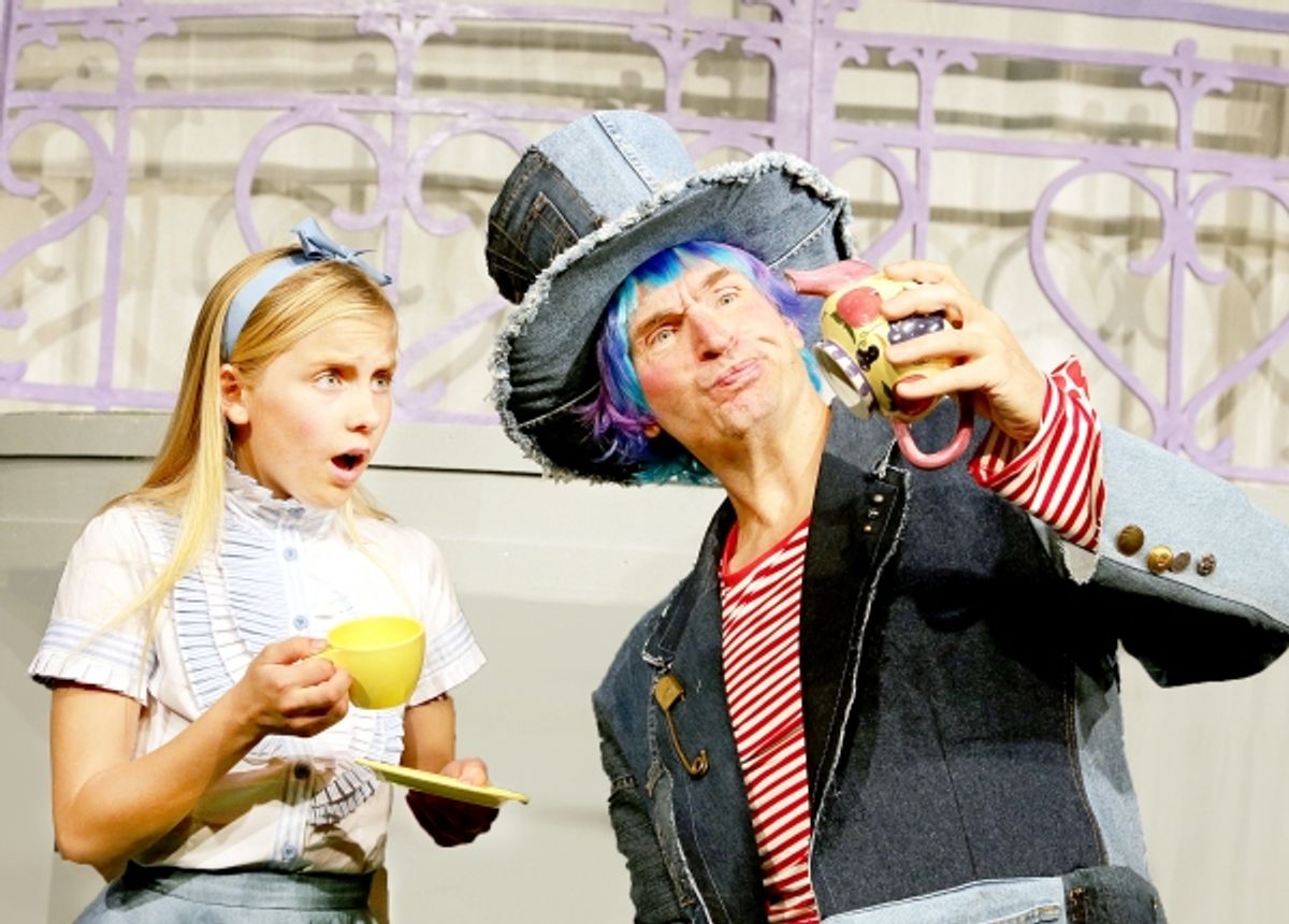 Rachel Forney as Alice and Larry Mahlstedt as Mad Hatter at 