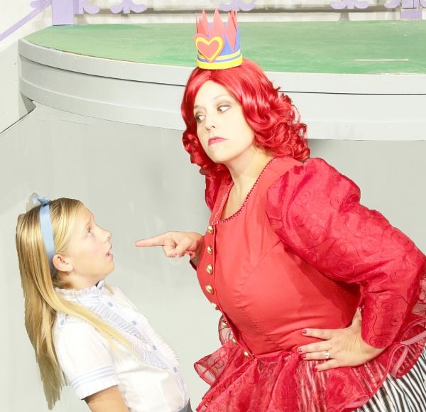 Rachel Forney as Alice and Deb Paul as Queen of Hearts Photo