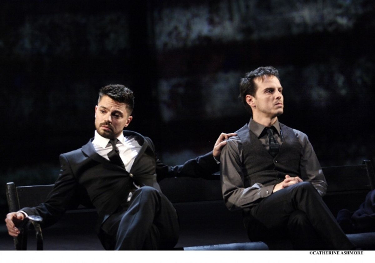 DOMINIC COOPER and ANDREW SCOTT in Angels in America by Tony Kushner (which received its London premiere at the NT in 1992) at 
