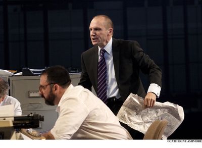 RALPH FIENNES as Lambert Le Roux in Pravda by Howard Brenton & David Hare (a role ori Photo