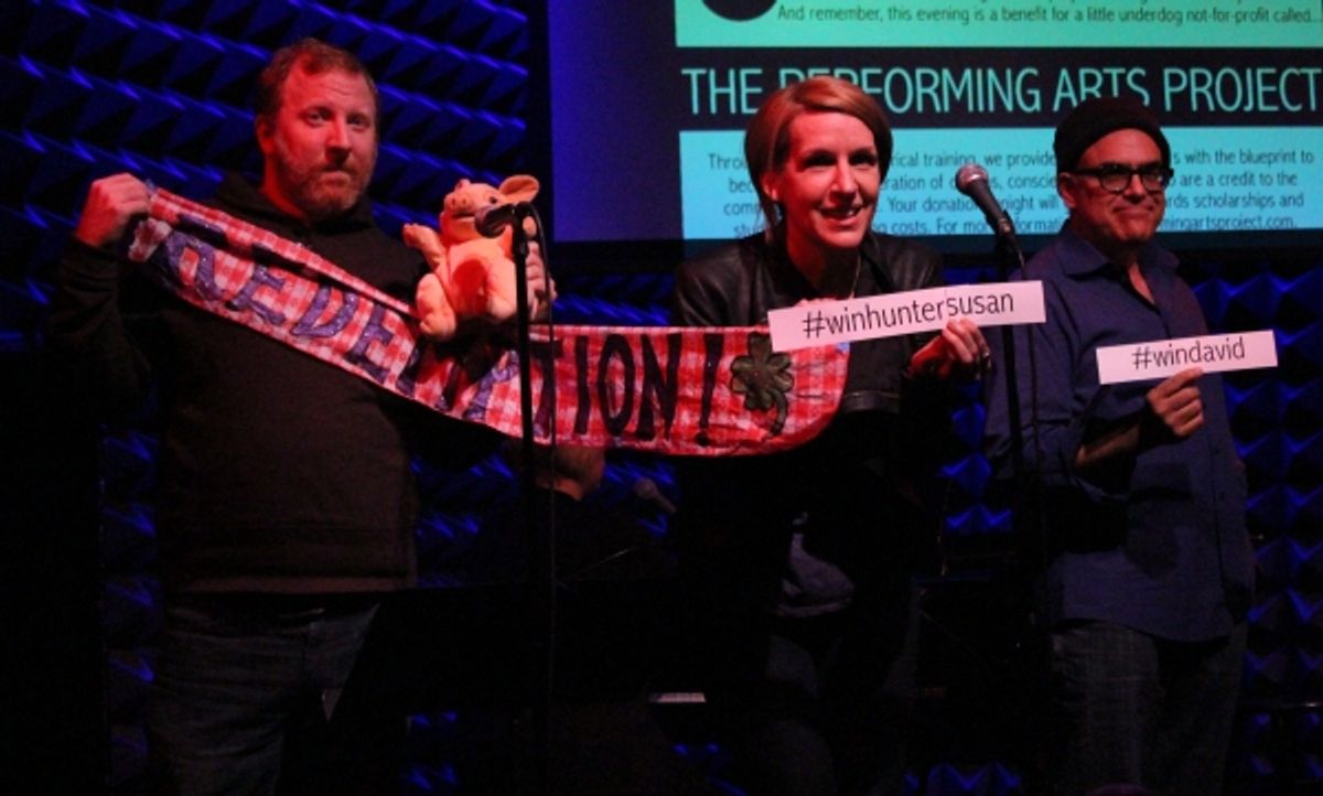 Hunter Bell, Susan Blackwell and David Yazbek at 