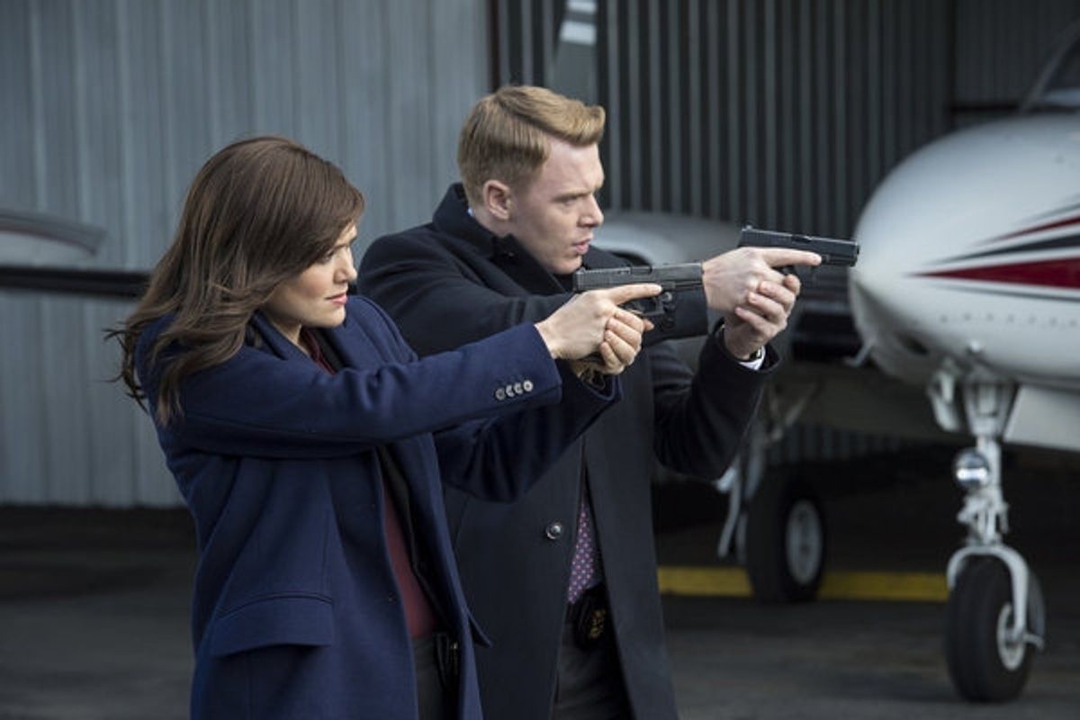THE BLACKLIST -- ''General Ludd'' Episode 107 -- Pictured: (l-r) Megan Boone as Elizabeth Keen, Diego Klattenhoff as Donald Ressler -- (Photo by: David Giesbrecht/NBC) at 