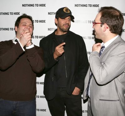 Derek Delgaudio, David Blaine and Helder Guimaraes Photo