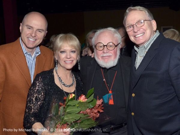 Fashion icon Bob Mackie and costume designer Ret Turner congratulate vocal group The  Photo