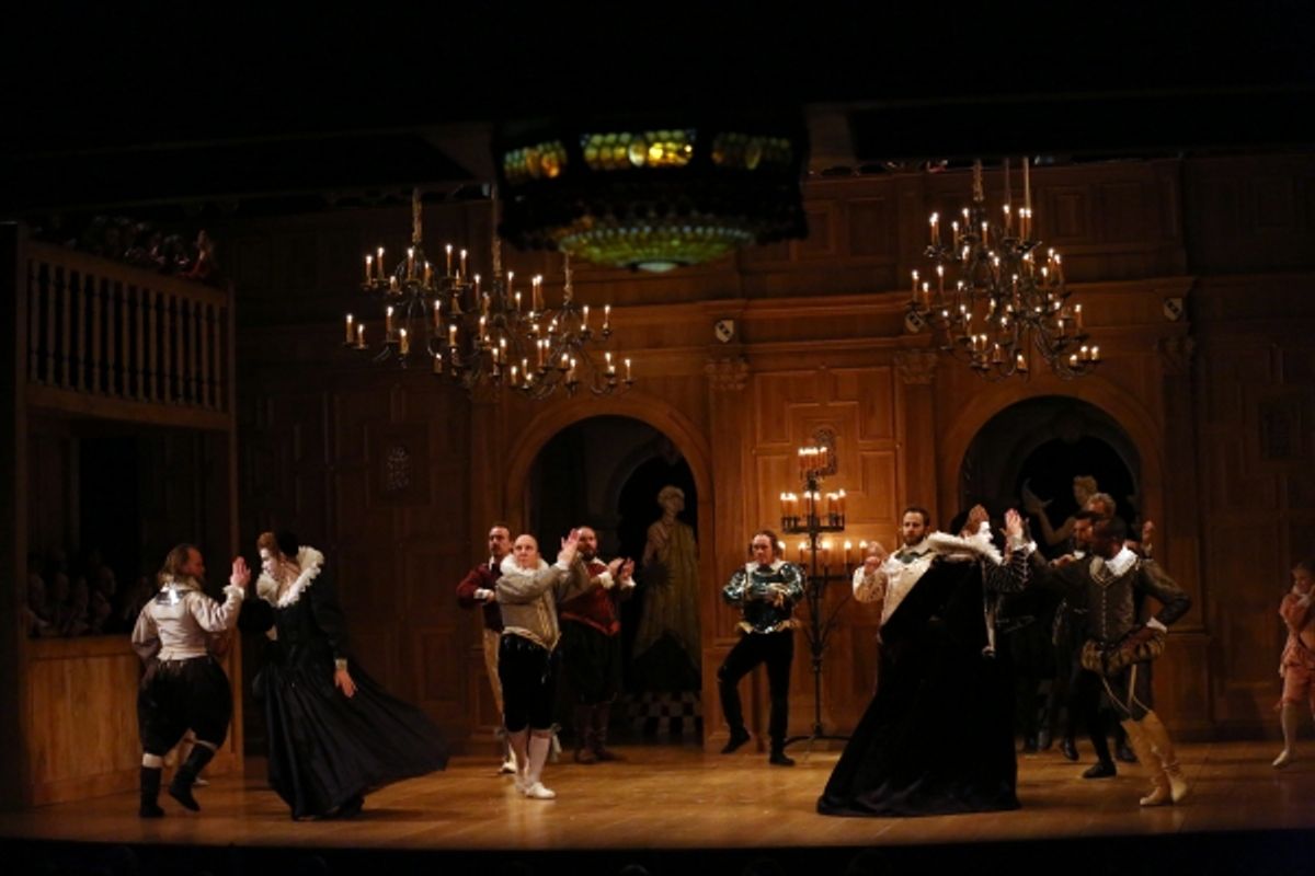 Joseph Timms, Paul Chahidi, Mark Rylance and Samuel Barnett with the cast  at 