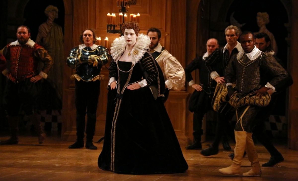 Mark Rylance and Samuel Barnett with the cast at 